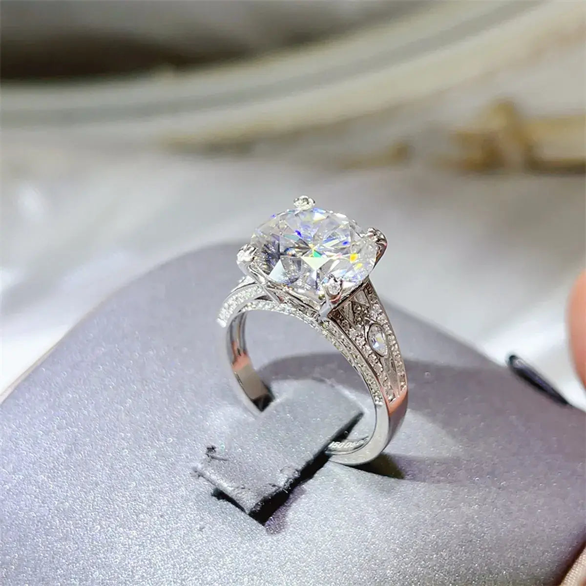 5 Carat Moissanite 925 Sterling Silver Ring - Trendsi - Flyclothing LLC