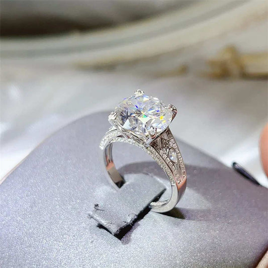 5 Carat Moissanite 925 Sterling Silver Ring - Trendsi - Flyclothing LLC