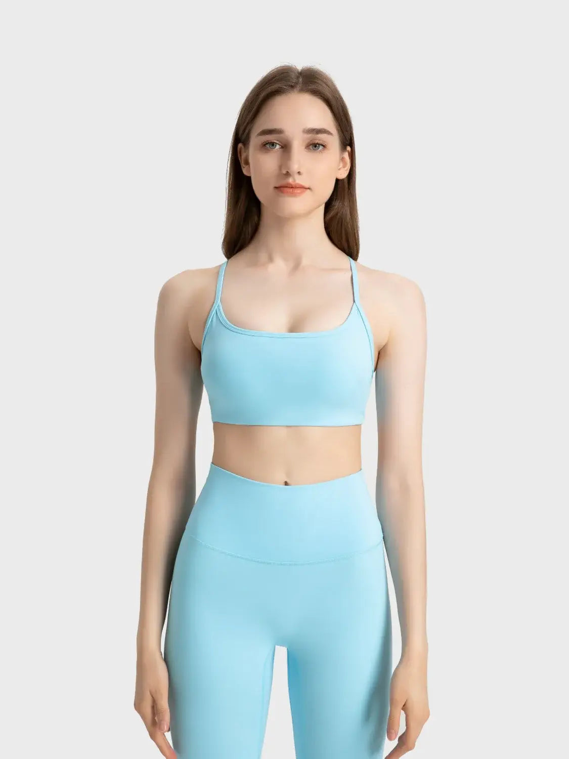 Millennia Crisscross Back Scoop Neck Active Cami with Detachable Chest Pads - Trendsi - Flyclothing LLC