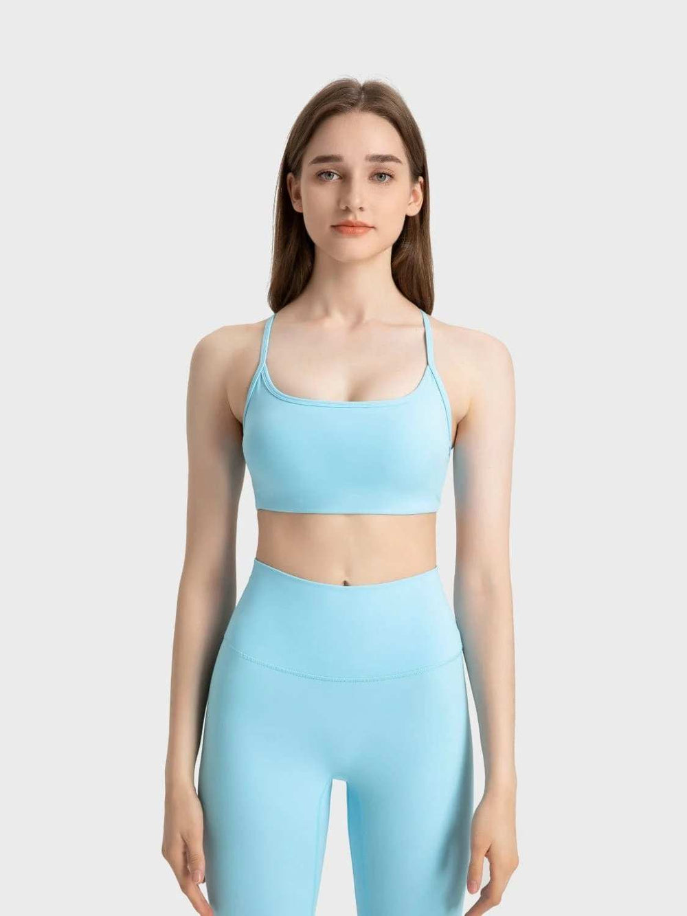 Millennia Crisscross Back Scoop Neck Active Cami with Detachable Chest Pads - Trendsi - Flyclothing LLC