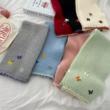 Butterfly Embroidered Knitted Scarf - Trendsi - Flyclothing LLC