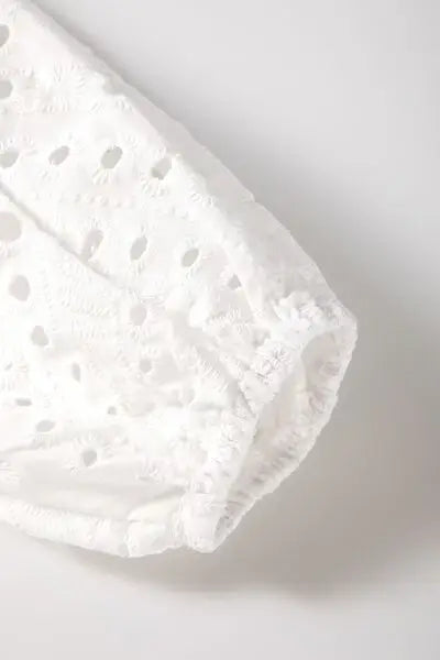 Eyelet V-Neck Long Sleeve Blouse - Trendsi - Flyclothing LLC
