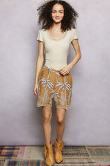 POL Round Neck Short Sleeve Crop T-Shirt with Lace Trim - Trendsi - Flyclothing LLC