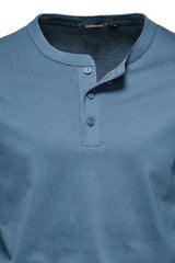 Men's Full Size Quarter Button Round Neck Long Sleeve T-Shirt Plus Size - Trendsi - Flyclothing LLC