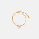 18K Gold-Plated Heart Bracelet - Trendsi - Flyclothing LLC