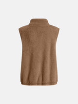 Full Size Fuzzy Zip Up Vest Coat with Pockets - Trendsi - Flyclothing LLC