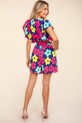 Haptics Floral Smocked Waist Romper with Side Pockets - Trendsi