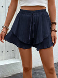 Tied Layered High Waist Shorts - Trendsi - Flyclothing LLC