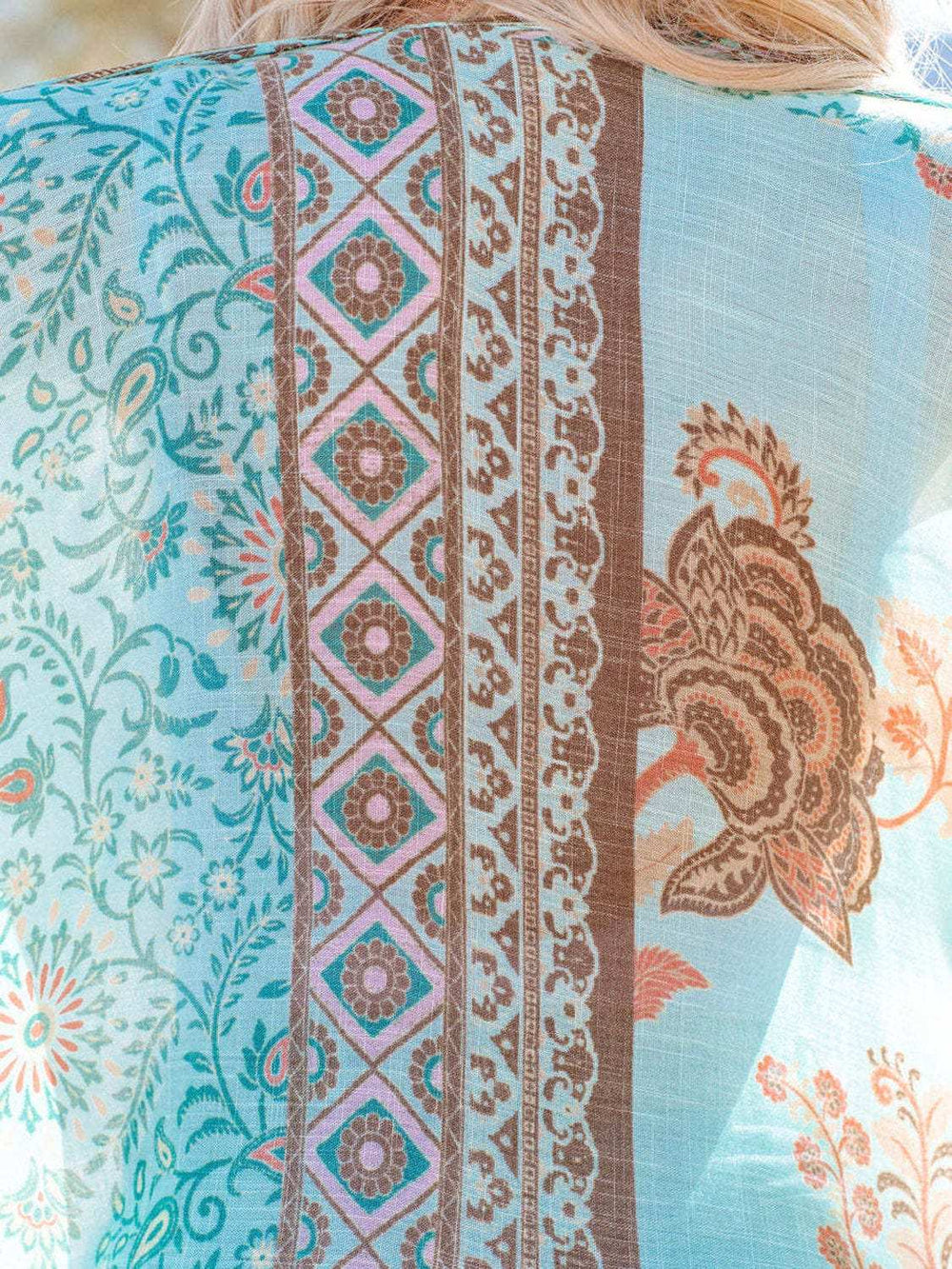 Printed Open Front Cover-Up - Trendsi - Flyclothing LLC