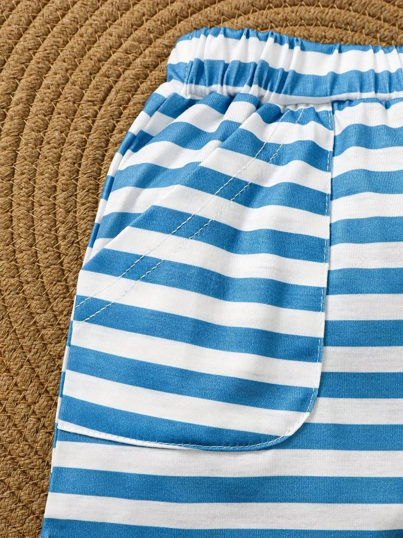 Children's Dinosaur Print Tee & Striped Shorts Set - Trendsi - Flyclothing LLC