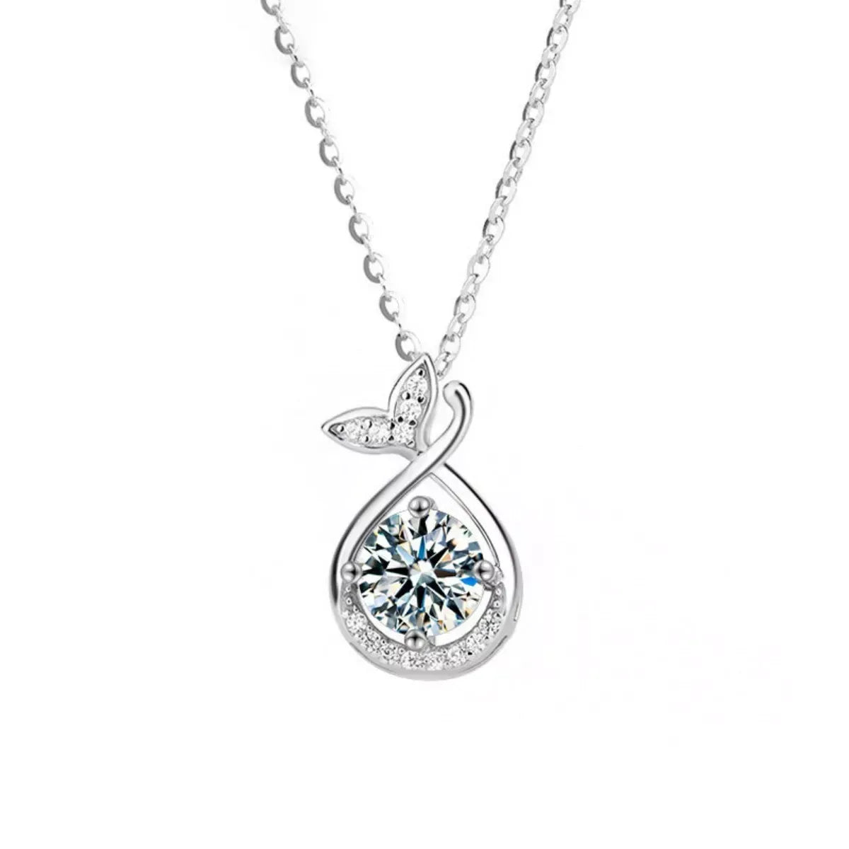 1 Carat Moissanite Pendant Necklace - Trendsi - Flyclothing LLC