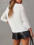 Half Snap Long Sleeve T-Shirt - Trendsi - Flyclothing LLC