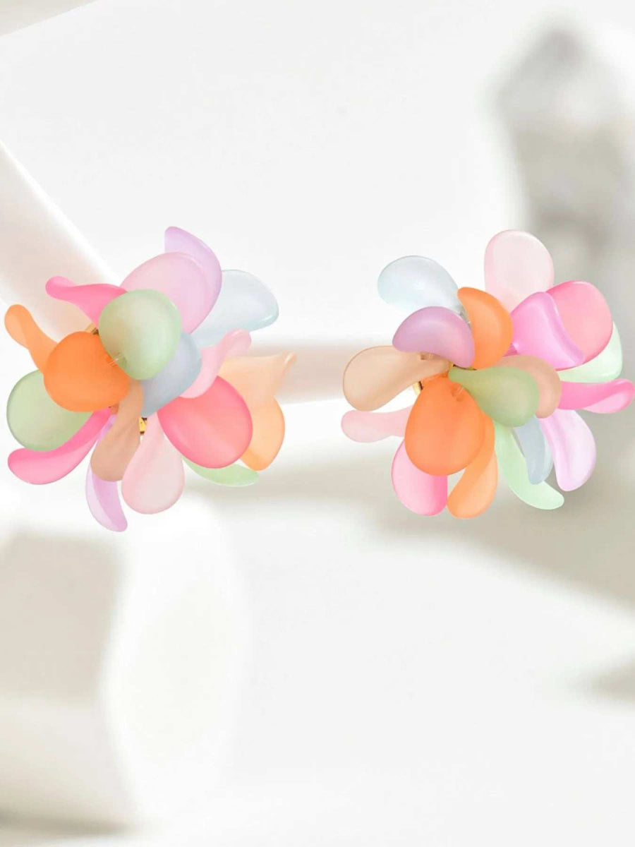 Acrylic Colorful Flower Stud Earrings - Trendsi - Flyclothing LLC
