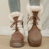 Lace-Up Winter Boots - Trendsi - Flyclothing LLC