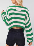 Striped Dropped Shoulder Sweater - Trendsi - Flyclothing LLC