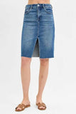 RISEN Full Size High Rise Front Slit Pencil Skirts Plus Size - Trendsi - Flyclothing LLC