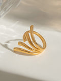 18K Gold-Plated Stainless Steel Irregular Open Ring - Trendsi