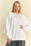 Davi & Dani Round Neck Raglan Sleeve Sweatshirt - Trendsi