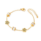 18K Gold-Plated Flower Bracelet - Trendsi - Flyclothing LLC