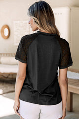 Round Neck Short Sleeve T-Shirt - Trendsi - Flyclothing LLC
