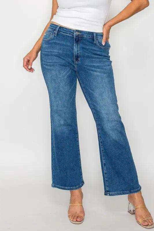bytos Full Size Cat's Whiskers Mid Rise Ankle Jeans - Trendsi - Flyclothing LLC