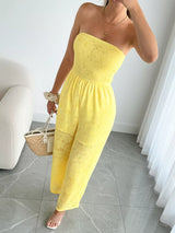 Lace Smocked Tube Jumpsuit - Trendsi - Flyclothing LLC