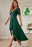Lace Cutout V-Neck Short Sleeve Dress - Trendsi - Flyclothing LLC
