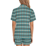 Baha Ranch Teal Aztec Women's Western Pajama Set