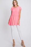 Heimish Full Size Tiered Round Neck Ruffle Sleeve Top Plus Size - Trendsi