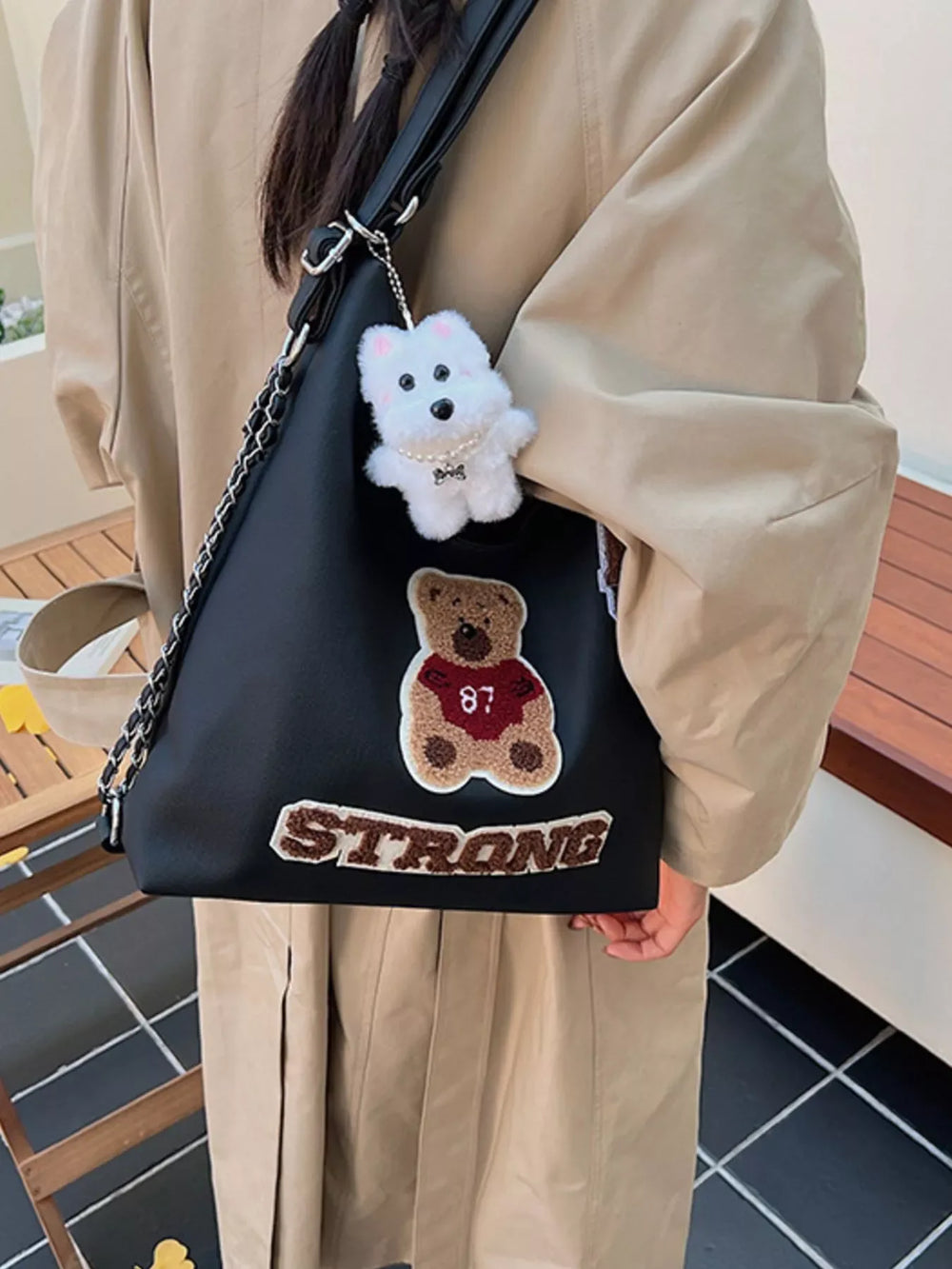 Cute Bear Adjustable Strap Handbag - Trendsi - Flyclothing LLC