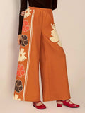 Printed Elastic Waist Wide Leg Pants - Trendsi - Flyclothing LLC
