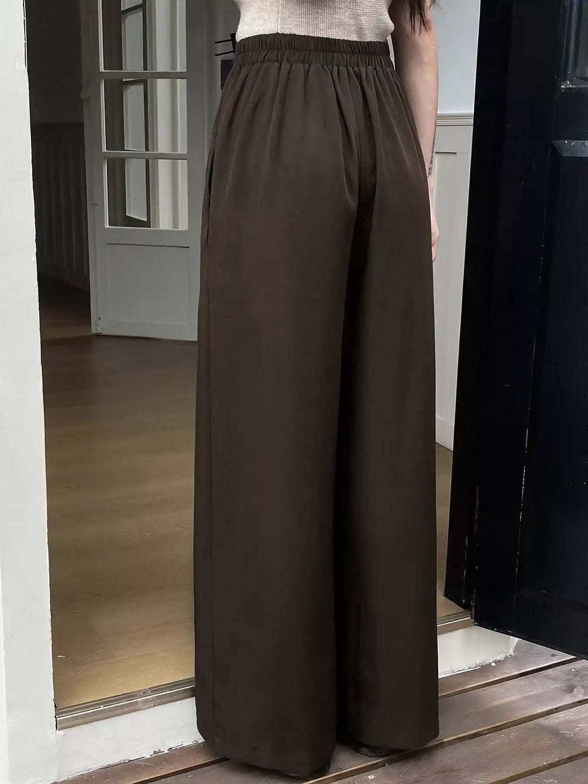 High-Waisted Wide-Leg Pants - Trendsi - Flyclothing LLC
