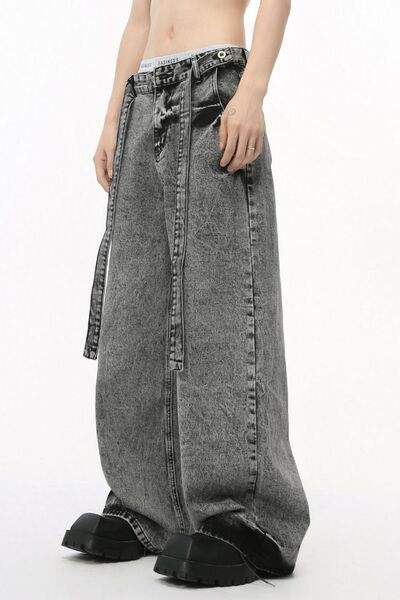 Wide Leg Jeans with Pockets - Trendsi - Flyclothing LLC