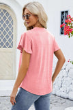 V-Neck Flutter Sleeve T-Shirt - Trendsi - Flyclothing LLC