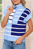 Striped Half Zip Sweater Vest - Trendsi - Flyclothing LLC