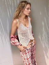 Crochet V-Neck Tank - Trendsi - Flyclothing LLC