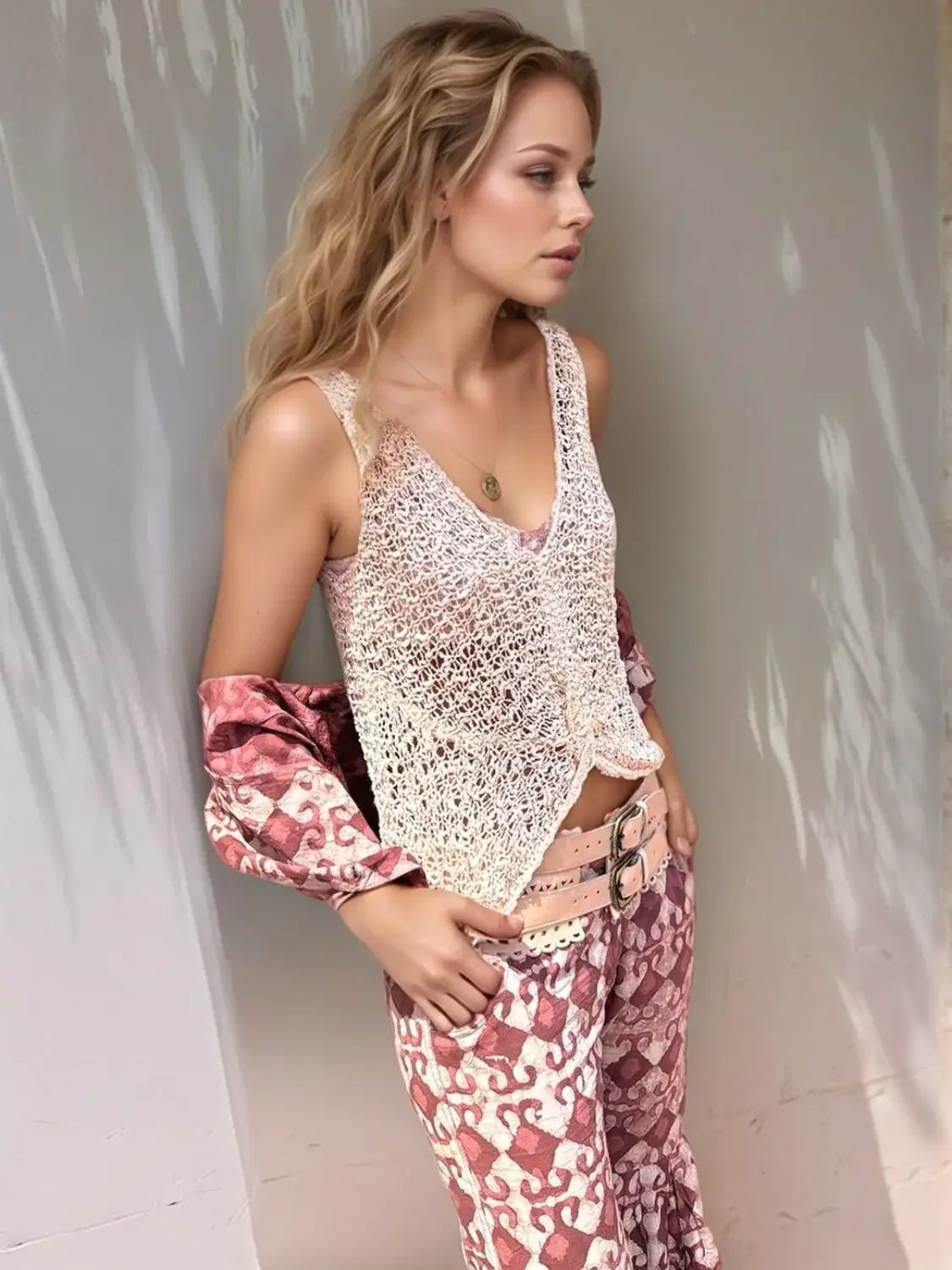 Crochet V-Neck Tank - Trendsi - Flyclothing LLC
