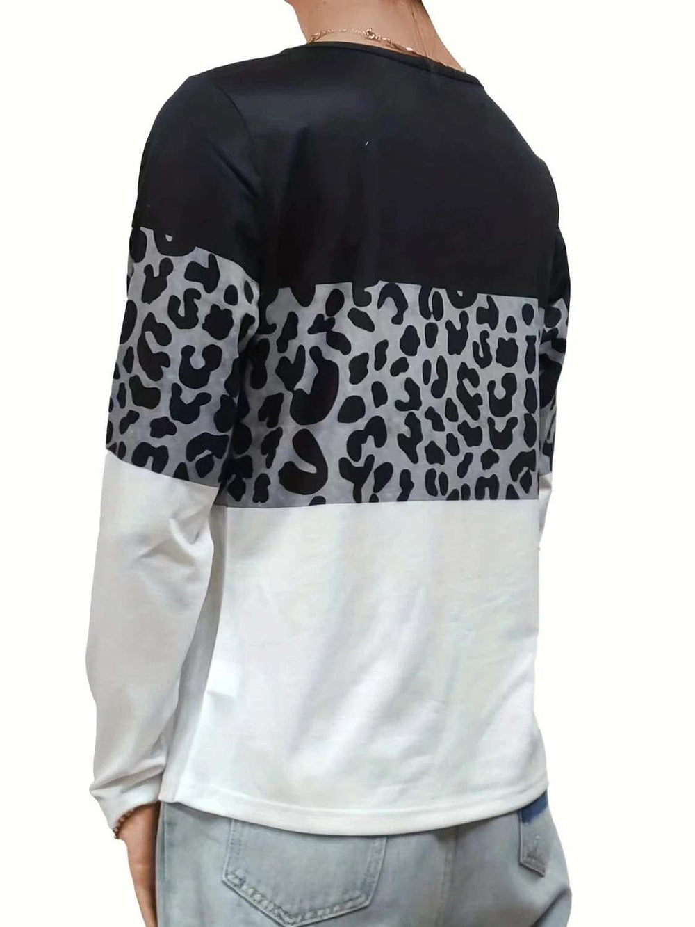 Crisscross Color Block Long Sleeve T-Shirt - Trendsi - Flyclothing LLC