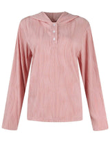 Textured Long Sleeve Hoodie - Trendsi - Flyclothing LLC