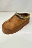 WILD DIVA Embroidered Trim Round Toe Platform Boots - Trendsi