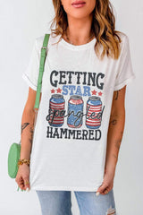 Graphic Round Neck Short Sleeve T-Shirt - Trendsi - Flyclothing LLC