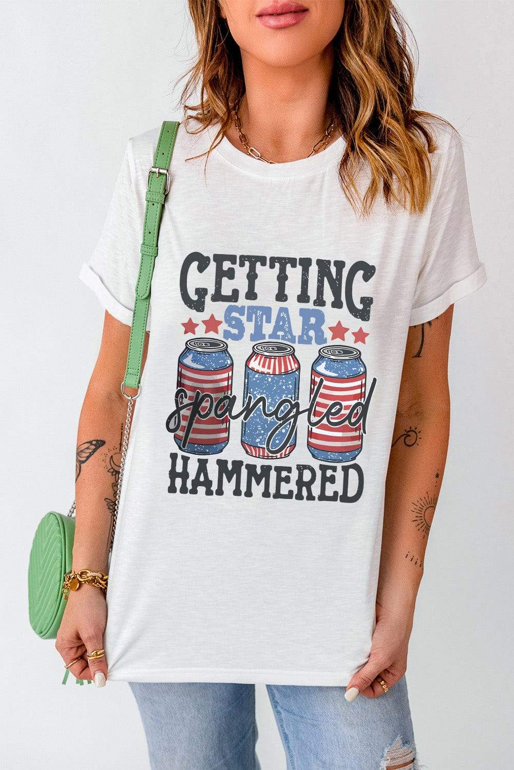 Graphic Round Neck Short Sleeve T-Shirt - Trendsi - Flyclothing LLC
