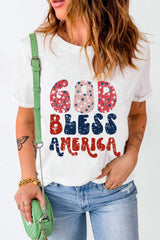 Letter Graphic Round Neck Short Sleeve T-Shirt - Trendsi - Flyclothing LLC