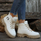 Warm Lined Ankle Boots with Buckle Detail - Trendsi - Flyclothing LLC