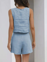 Square Neck Tank and Shorts Set - Trendsi - Flyclothing LLC