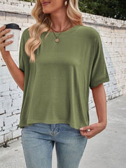 Lovelet Round Neck Half Sleeve T-Shirt - Trendsi