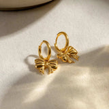 18K Gold-Plated Bow Earrings - Trendsi - Flyclothing LLC