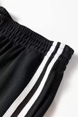 Striped Detail Crewneck Pullover Elastic Sweatpants 2pcs Outfit - Trendsi - Flyclothing LLC