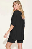 Basic Bae Bamboo Full Size V-Neck Drop Shoulder T-Shirt and Shorts Set - Trendsi - Flyclothing LLC