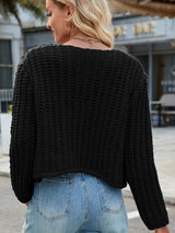 Round Neck Button Up Cardigan with Pockets - Trendsi - Flyclothing LLC